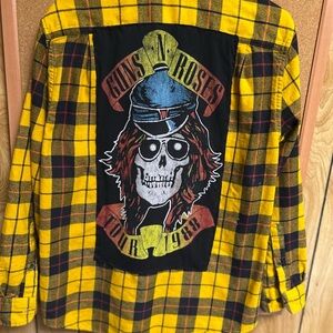 Amazon Yellow and Black Plaid Women's Top